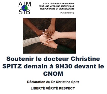 EPL se joint aux autres associations et/ou citoyens pour soutenir Christine Spitz, devant l' ordre natioal des médecins à Paris vendredi matin le 4 juillet!