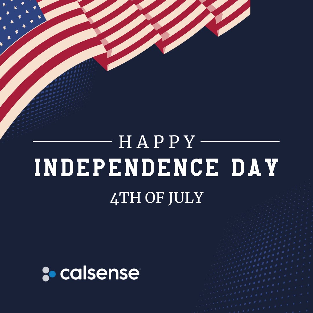 Calsense's tweet photo. In celebration of Independence Day, Calsense will be closed on Friday, July 4, 2025.
We’ll resume normal business hours on Monday, July 7.

Wishing you a safe and enjoyable holiday weekend! 
#FourthOfJuly #IndependenceDay #Calsense https://t.co/cSuDLHMyyH