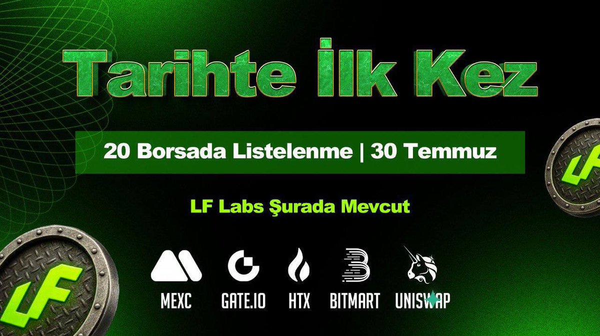 MAG COİN (@btcoinmag) on Twitter photo $LF Labs 20 Borsa Listelemesiyle 4. Yıl Dönümünü Kutluyor
$LF, MEXC, HTX, Gate.io, BitMart vb.'de mevcuttur.
Bu kutlama için 250.000 $LF Hediyesi
Her kazanan için 50.000 toplam 5 kazanan
1) Takip edin - <a href="/LFLabsToken/">LF Token (Lovely Finance)</a> <a href="/LFLabs_TR/">LF - Türkiye</a>
2) Beğenin - Retweetleyin
3) 3 $LF Labs 20 Borsa Listelemesiyle 4. Yıl Dönümünü Kutluyor
$LF, MEXC, HTX, Gate.io, BitMart vb.'de mevcuttur.
Bu kutlama için 250.000 $LF Hediyesi
Her kazanan için 50.000 toplam 5 kazanan
1) Takip edin - <a href="/LFLabsToken/">LF Token (Lovely Finance)</a> <a href="/LFLabs_TR/">LF - Türkiye</a>
2) Beğenin - Retweetleyin
3) 3