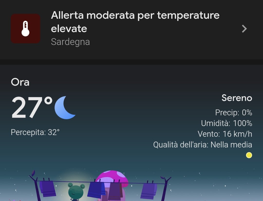 Guys, i think 100% humidity is kinda rough...
all of central-south italy is gonna get hit with INSANE temperatures tomorrow and with sultry, the highest level of Emergency was called in those zones (Bollino rosso)