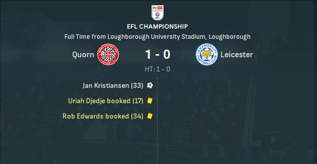 The Gudja (@dave_goodgerfm) on Twitter photo You can stick your Premier League win up your 'arris!!! Leicestershire is RED!!! The Foxes slayed by <a href="/QuornAFC/">(C) Quorn Football Club</a> twitch.tv/thegudja You can stick your Premier League win up your 'arris!!! Leicestershire is RED!!! The Foxes slayed by <a href="/QuornAFC/">(C) Quorn Football Club</a> twitch.tv/thegudja