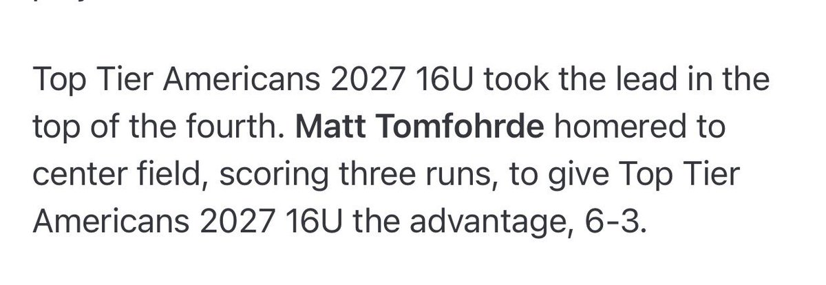 MatthewTom40's tweet photo. Had a great time at the @prepbaseball 16u National Championships. My team went 5-1. I finished the tournament with a 2B, 3B, HR (Offsite), and 3 SB.
@TopTierBaseball @KyleRuchim @SoxHype @HCReddevilBB @Drajko47 https://t.co/0Qeh5OZpkk