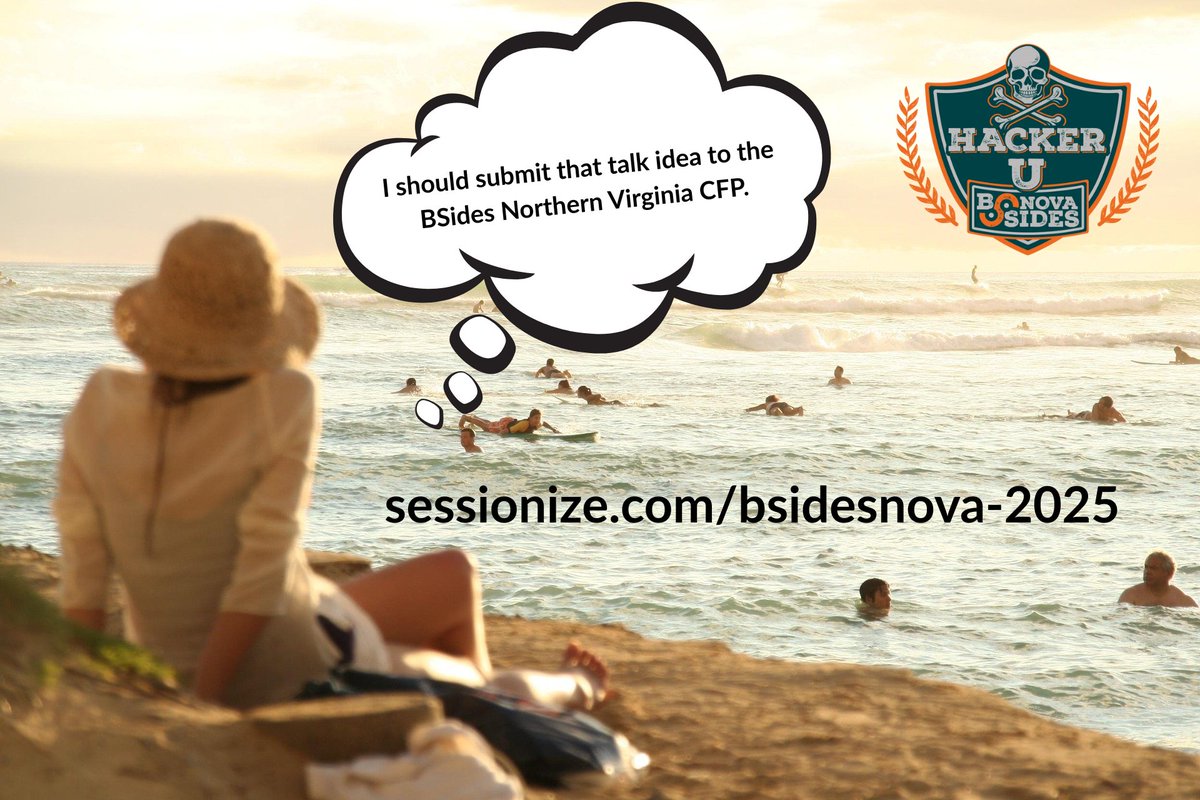 A good idea can come from anywhere! 🤯 

While you're relaxing over the #4thofJuly holiday weekend, think about that talk you've always wanted to give or a topic you don't hear enough about at #InfoSec conferences 

... then submit to our #CFP by Aug 15th!
sessionize.com/bsidesnova-202…