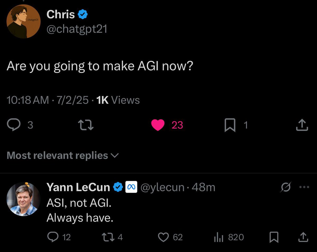 Everyone’s going for ASI now but who’s got the balls to declare they have AGI  publicly yet?

Doesn’t help that the goal posts have been continuously pushed back