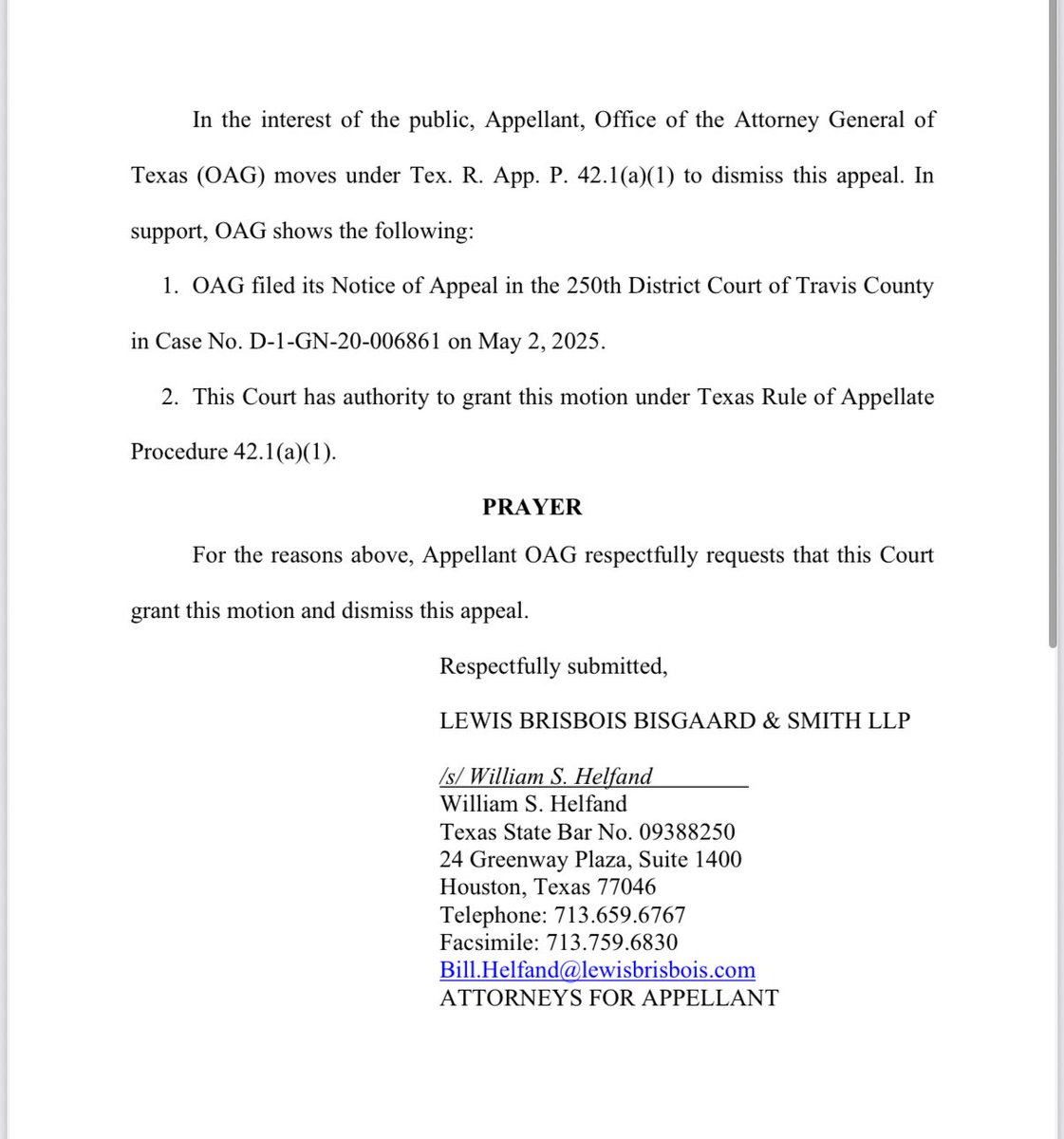 BREAKING: Texas AG Ken Paxton moves to drop his appeal of $6.7M judgment for his violations of the state whistleblower act for firing employees who reported him to the FBI for alleged corruption. He had previously declined to contest the claims.

Bg: houstonchronicle.com/politics/texas…