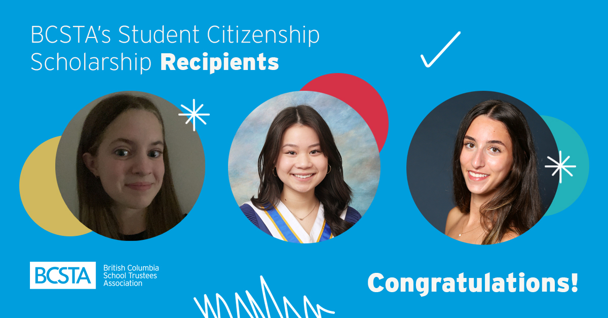 🎉BCSTA Announces 2025 Student Citizenship Scholarship Recipients! 

🎓⁠“Supporting student success is at the heart of our association. The Student Citizenship Scholarship is one way we recognize and celebrate the dedication, leadership, and community spirit of B.C.’s graduating