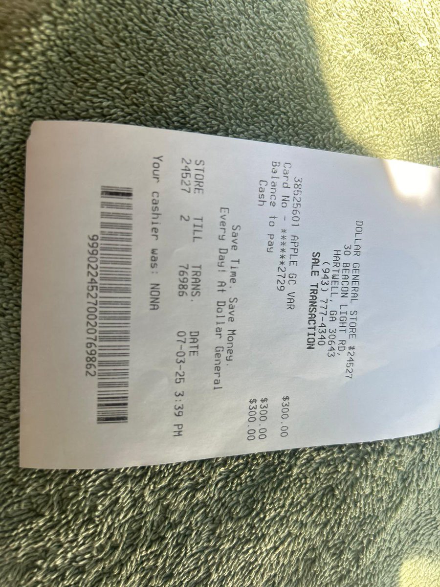 maddison2712's tweet image. I got Apple $300 who’s near to 83338 ID?