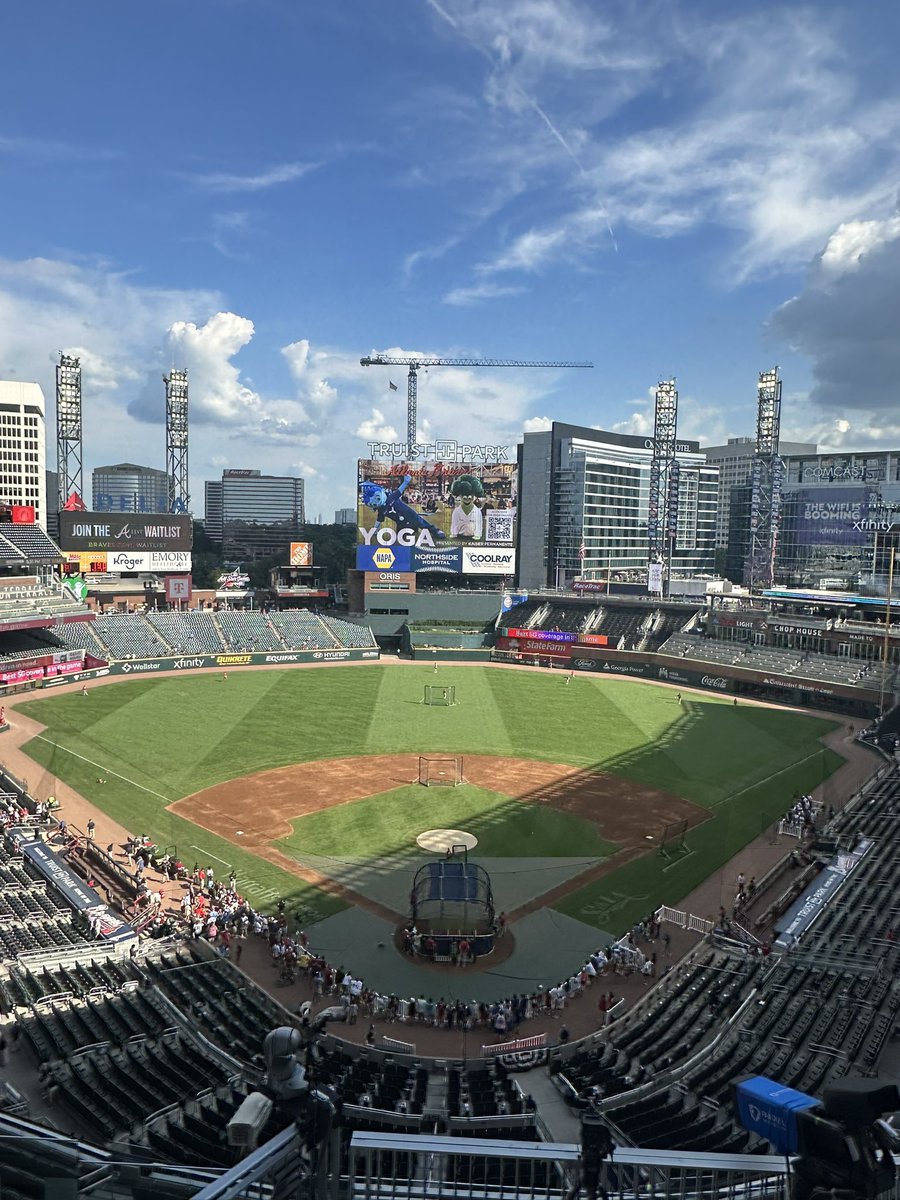 My first game at Truist park.  I think that covers almost every yard but 🤷🏼‍♂️ …
Coverage starts at 3:30 with Erica and Gubie and then I slide in for the rubber game btw Angels and Braves! Fun! <a href="/FanDuelSN_West/">FanDuel Sports Network West</a> #RepTheHalo