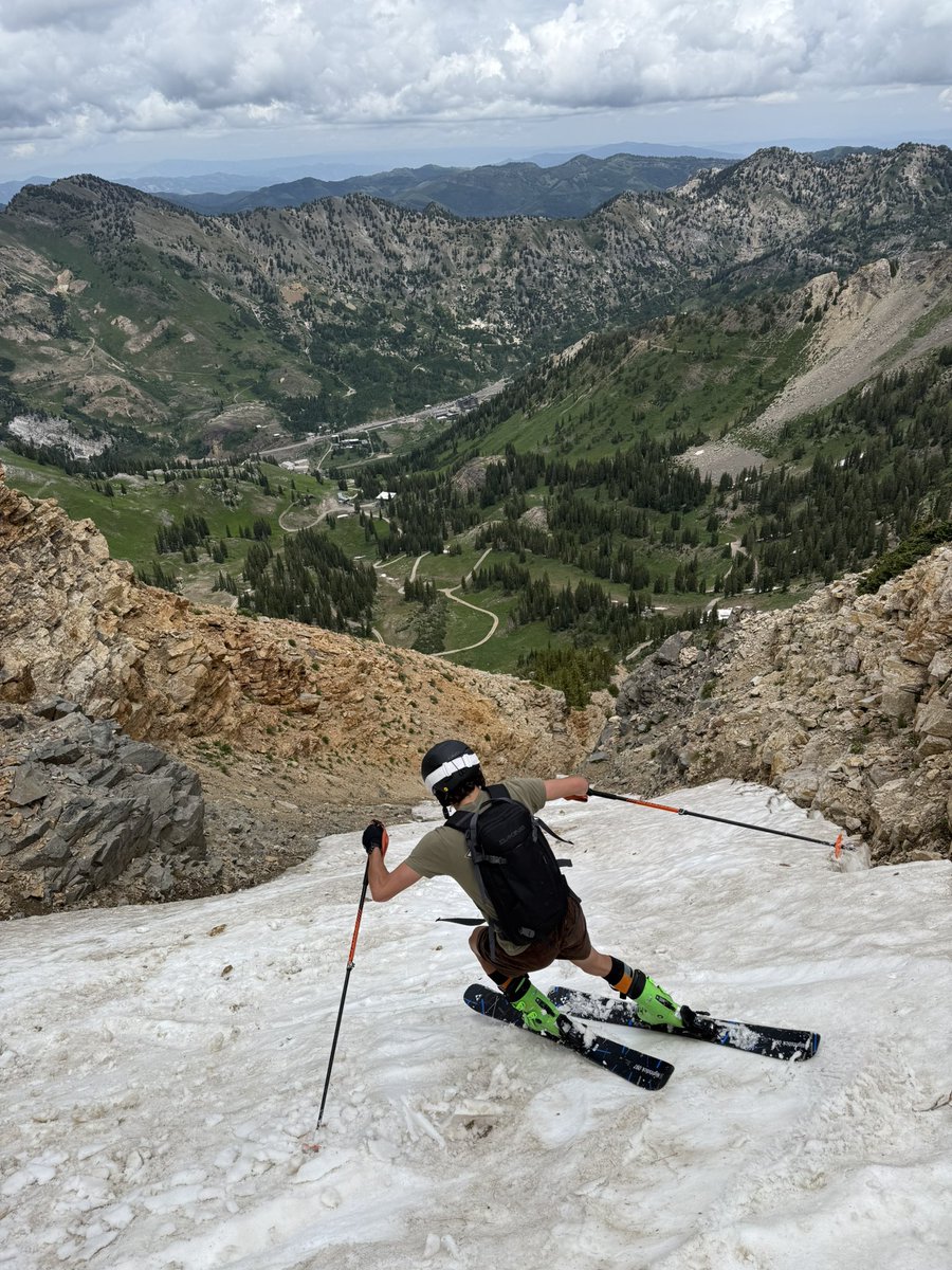 mjasay's tweet image. I don't always ski in July (Narrator: he does), but when I do I ski Baldy Main Chute at @AltaSkiArea and bring a neighbor. 🥳