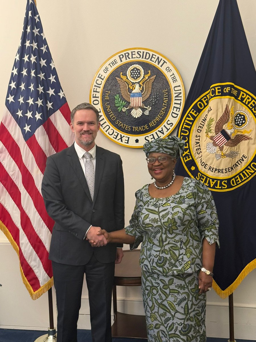 Ngozi Okonjo-Iweala (@noiweala) on Twitter photo A very constructive meeting in Washington D.C. following up on @WTO matters and current trade challenges. Many thanks to Ambassador Jamieson Greer and his team. <a href="/USTradeRep/">United States Trade Representative</a> A very constructive meeting in Washington D.C. following up on @WTO matters and current trade challenges. Many thanks to Ambassador Jamieson Greer and his team. <a href="/USTradeRep/">United States Trade Representative</a>