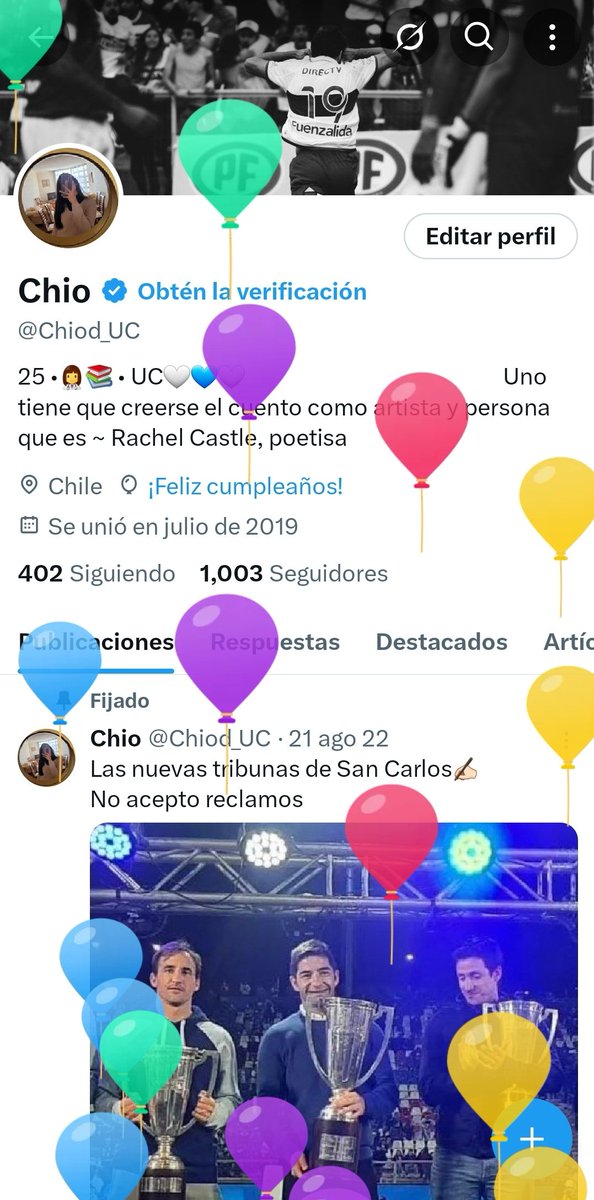Chio (@chiod_uc) on Twitter photo Globitos por el cuarto de siglo 👵🏻 Globitos por el cuarto de siglo 👵🏻