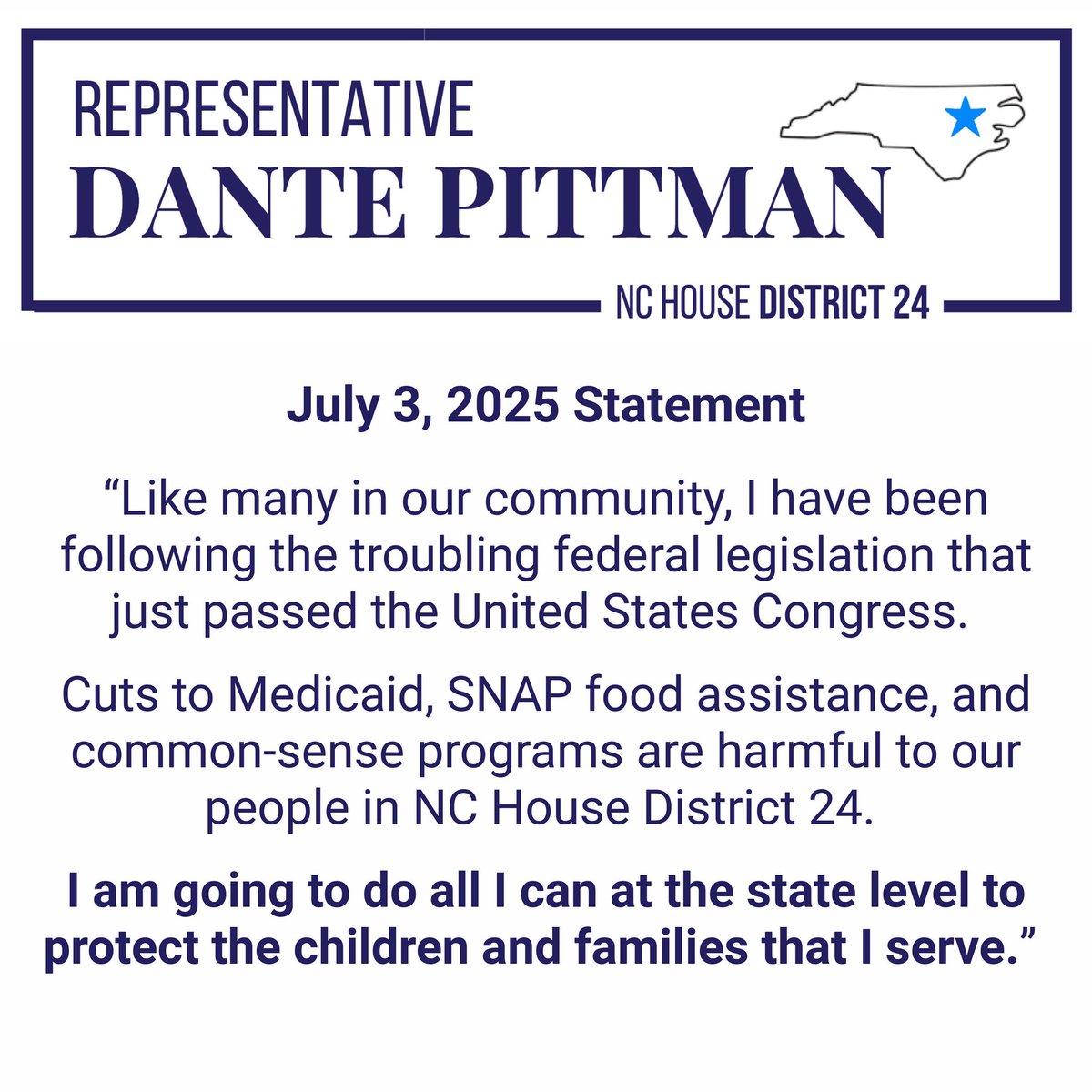 I am going to do all I can at the state level to protect the children and families that I serve.