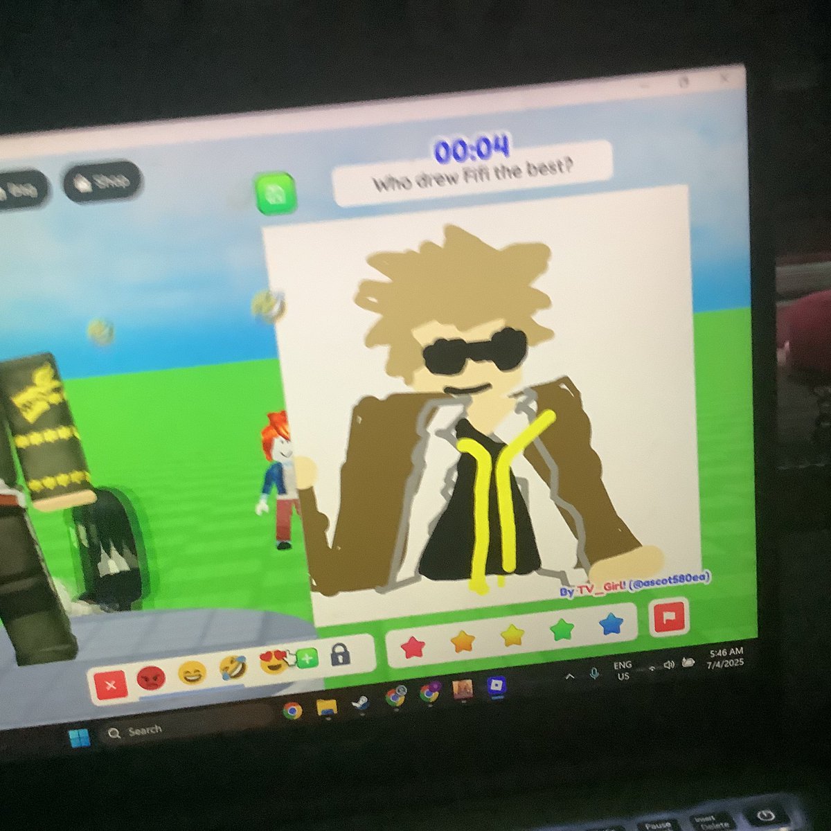 057Fi's tweet image. people drawing lang based off my roblox avatar 😭🥺🥺