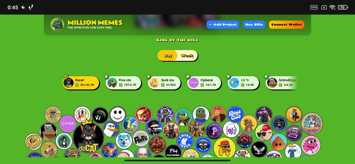 Good job, <a href="/daCat_token/">daCAT</a> 👏 Always active 💯💪 

#2 <a href="/FROXmeme/">FROX CTO Project</a> 
#3 <a href="/Sock_Inu/">Sock Inu</a> 
#4 <a href="/CipherAiToken/">CipherAi</a> 
#5 <a href="/cashcowemoji/">💵🐄</a>

CA: BpVL9ikYBGuDom81fpDPh7g1af4Ck4sL2Kq4odnc2uj8