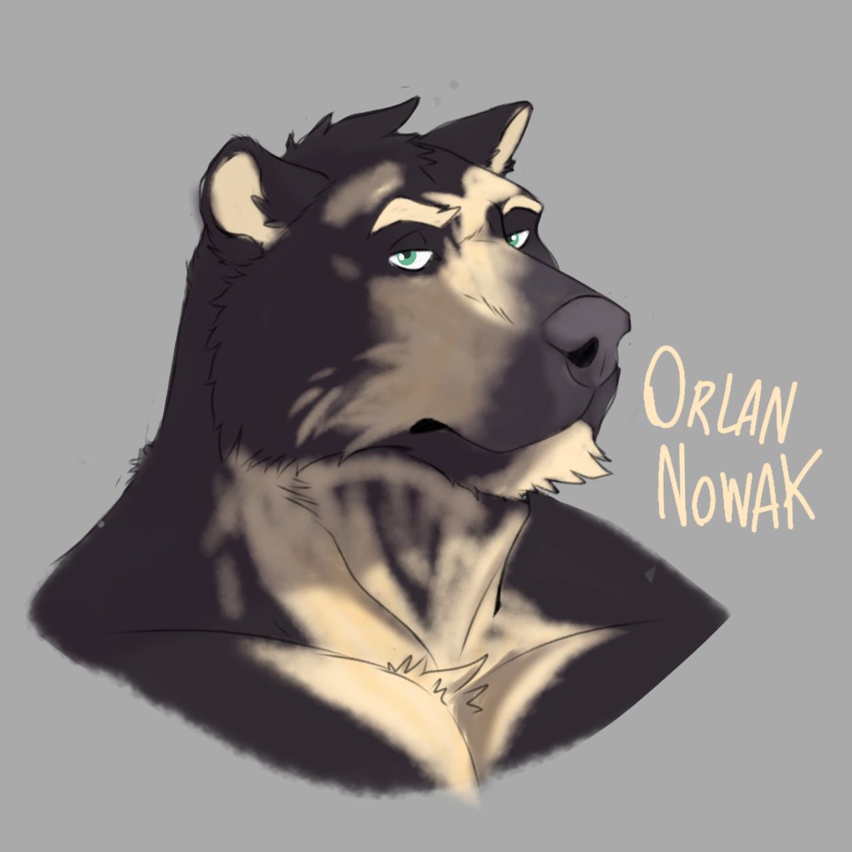 Shrikeartz's tweet image. &quot;You&apos;d better not bother old Orlan if you want to get out alive.&quot;

Orlan Nowak [Oc] I wanted to see if I can practice digital again, a quick sketch...