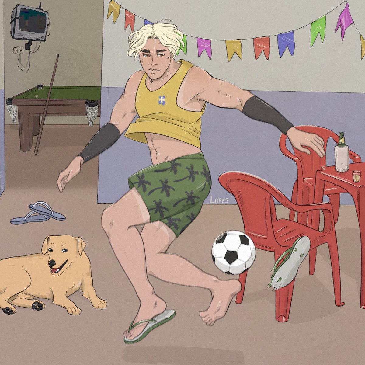 RafaLopesart's tweet image. Olha que coisa mais linda mais cheia de graça~ 
Brazilian Andrew Minyard, famoso André camisa 03
#aftg #andrewminyard #allforthegame #aftgfanart