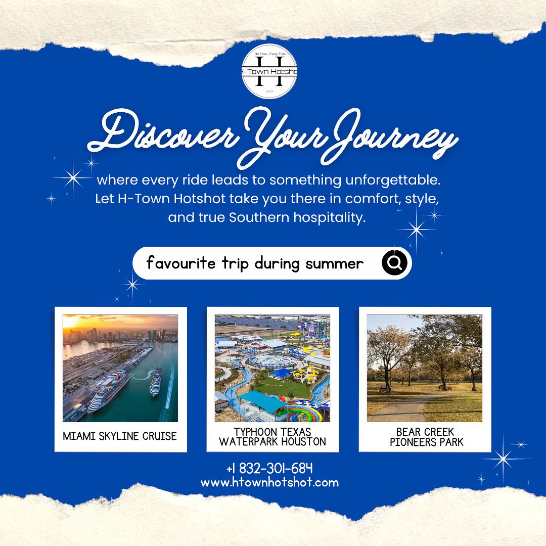 HtownHotshot's tweet image. Discover your journey this summer with rides that feel like your favorite trip all over again. 🌞✨

#houstontravel #htownhotshot #texassummer #visithouston #houstonrides #rideinstyle #houstonwaterpark #miamicruise