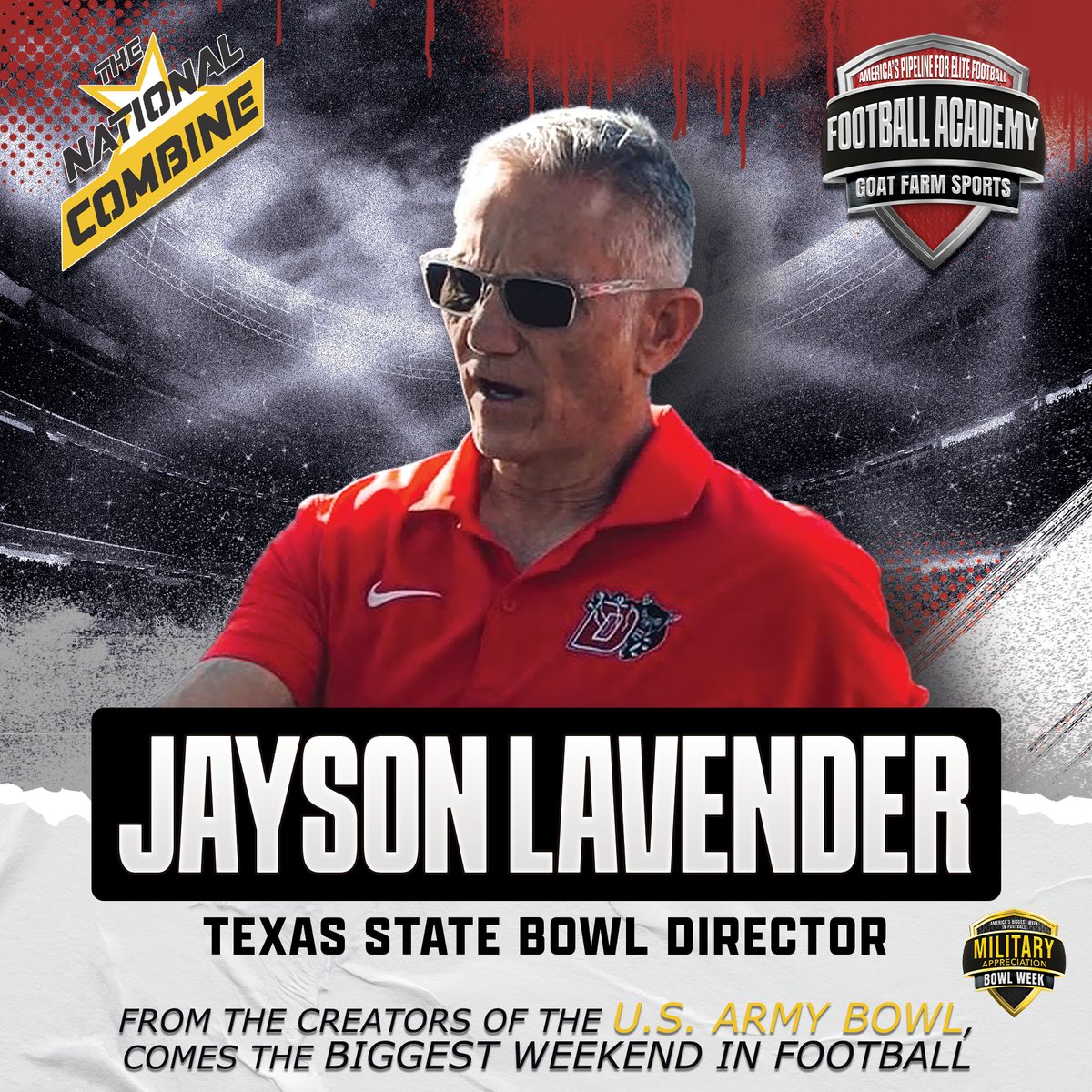Hey #Texas. Want to be part of #TheNationalCombine, the premier #highschoolfootball event of year in Frisco this December? <a href="/Coach_Lavender/">Coach_Lavender</a> is proudly accepting nominations. forms.gle/ZBeJwXvJsu3Unn…