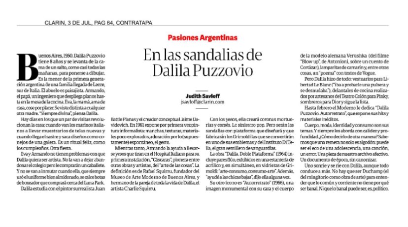 Dalila Puzzovio en el Moderno, en la Contratapa de <a href="/clarincom/">Clarín</a>, por <a href="/JudithSavloff/">Judith Savloff</a> 
clarin.com/opinion/dalila…