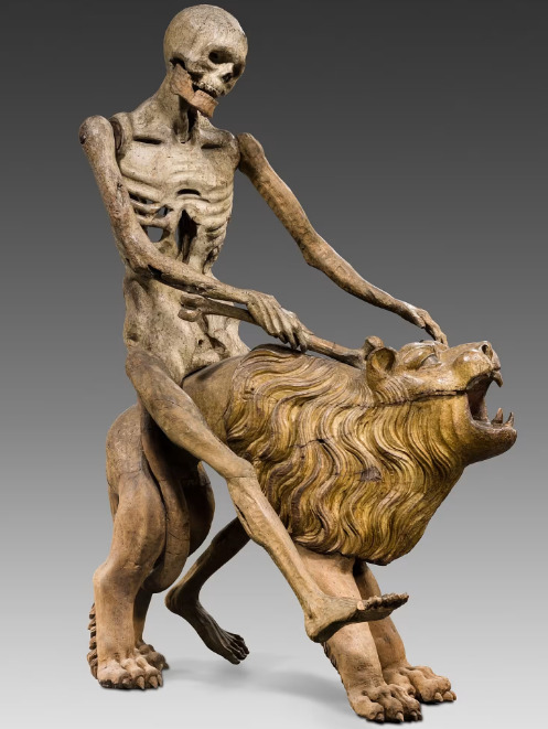 Death riding a lion
Middle Franconia, Germany
c. 1513
from The Bavarian National Museum