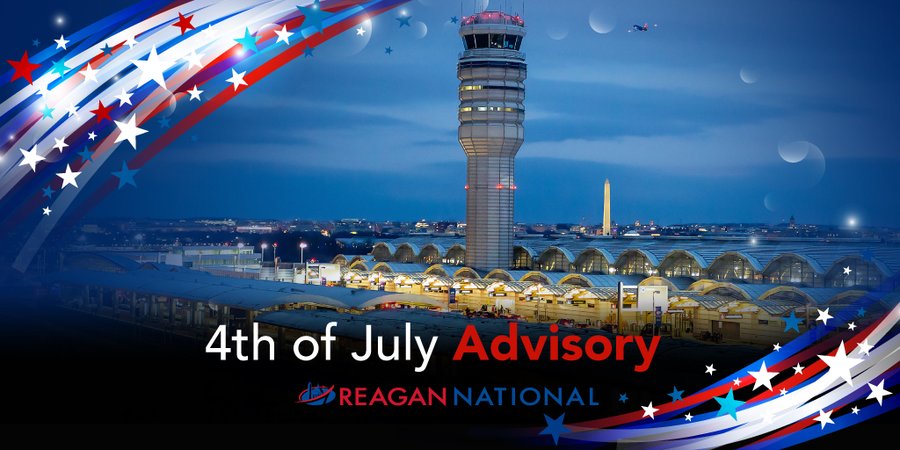 Reagan_Airport's tweet image. HEAVY TRAVEL WEEKEND: We recommend passengers use @wmata trains to avoid roadway congestion, especially during Fourth of July evening fireworks. Before and after fireworks, there will be increased pedestrian and vehicle traffic; expect delays. We strongly discourage fireworks…