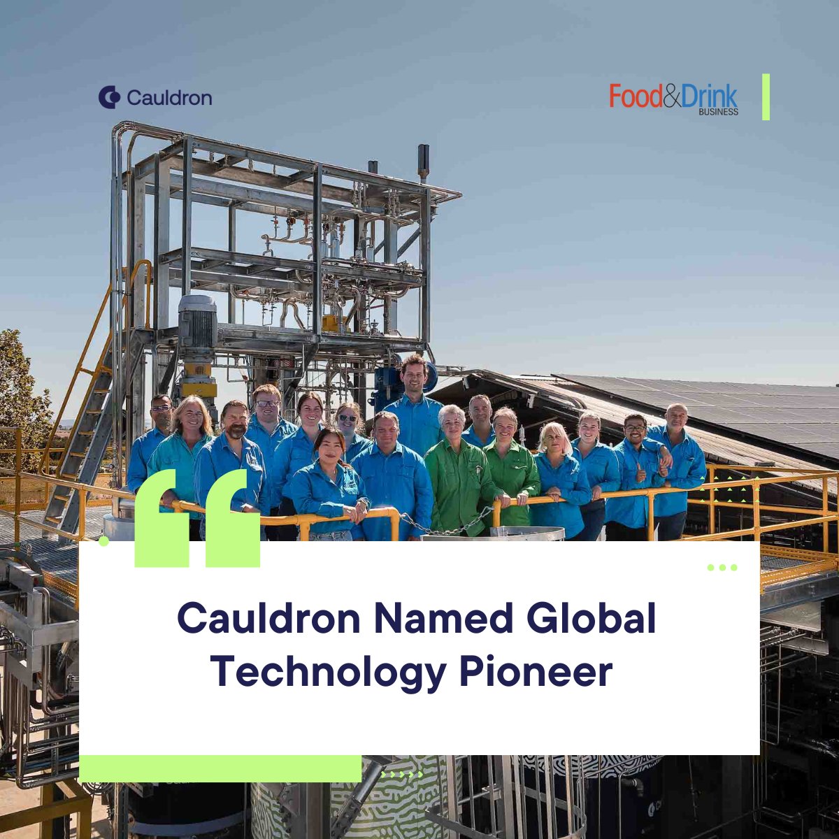 “Our mission is to enable the next generation of bio-based products to reach commercial scale – faster, more reliably, and with fewer barriers. This recognition reinforces the global relevance and urgency of that mission." Feature by Food &amp; Drink Business: bit.ly/469SB9W