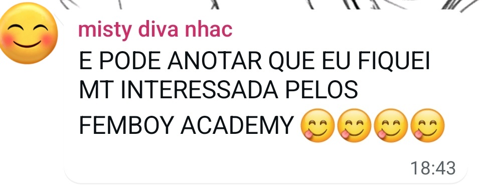 acervomisty's tweet photo. 🥵 | INÉDITO
Dispatch acaba de vazar conversas online de Misty🐱 falando estar interessada no Femboys Academy.
Será se vem aí uma collab? 👀
#NWJNSWin #Misty🐱 #CBRLOL https://t.co/zEVz7B9DbO