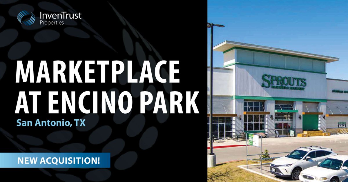 We're growing in the San Antonio market! The Marketplace at Encino Park serves the affluent community, in San Antonio’s rapidly growing far north central area. This center is anchored by the region’s top-performing Sprouts Farmers Market.
ow.ly/E3CH50WkK2S