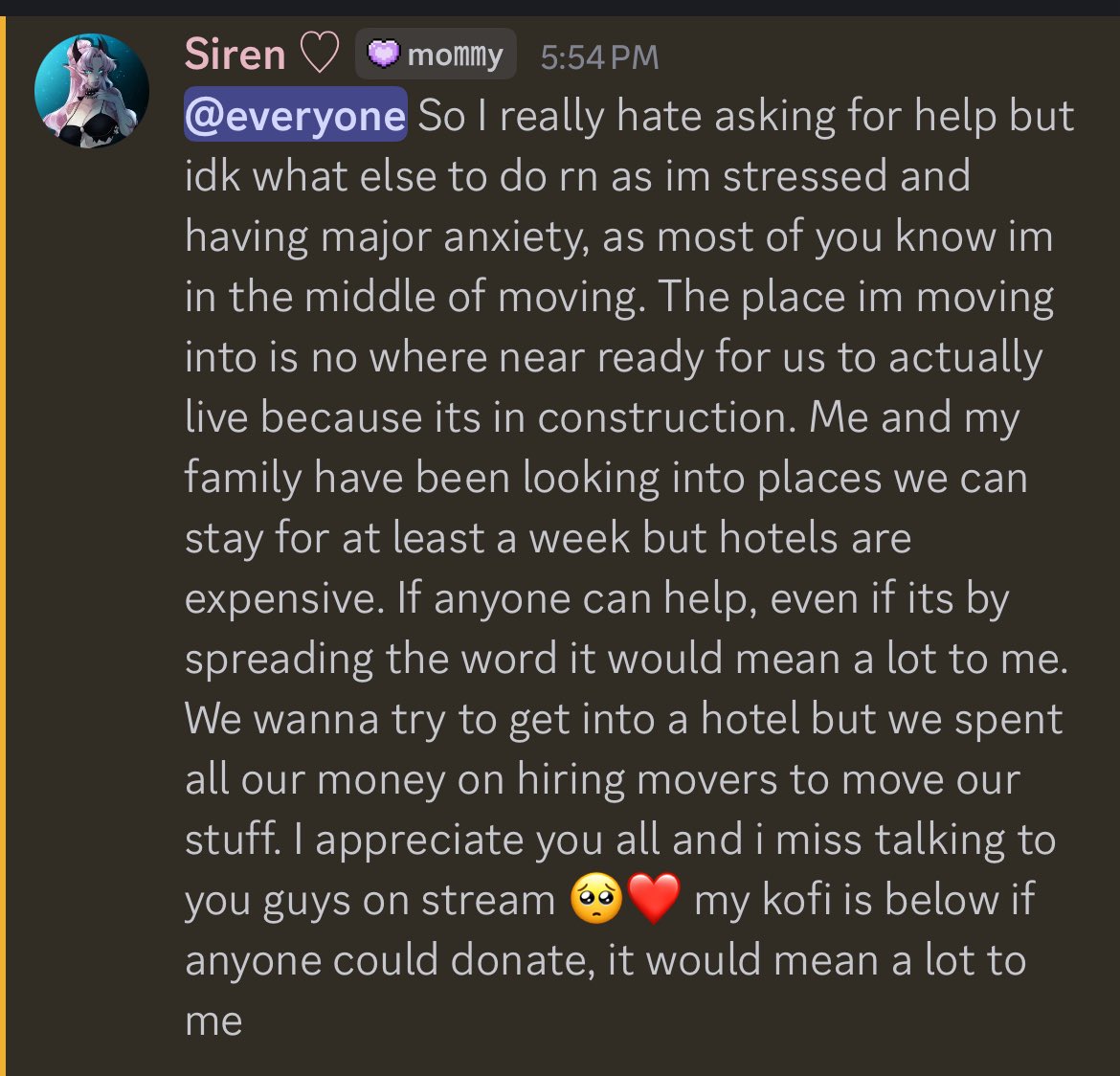 If anyone could help, even by sharing this post it would mean a lot to me 🥺 I just don’t know what to do rn.

ko-fi.com/sirengoddessvt