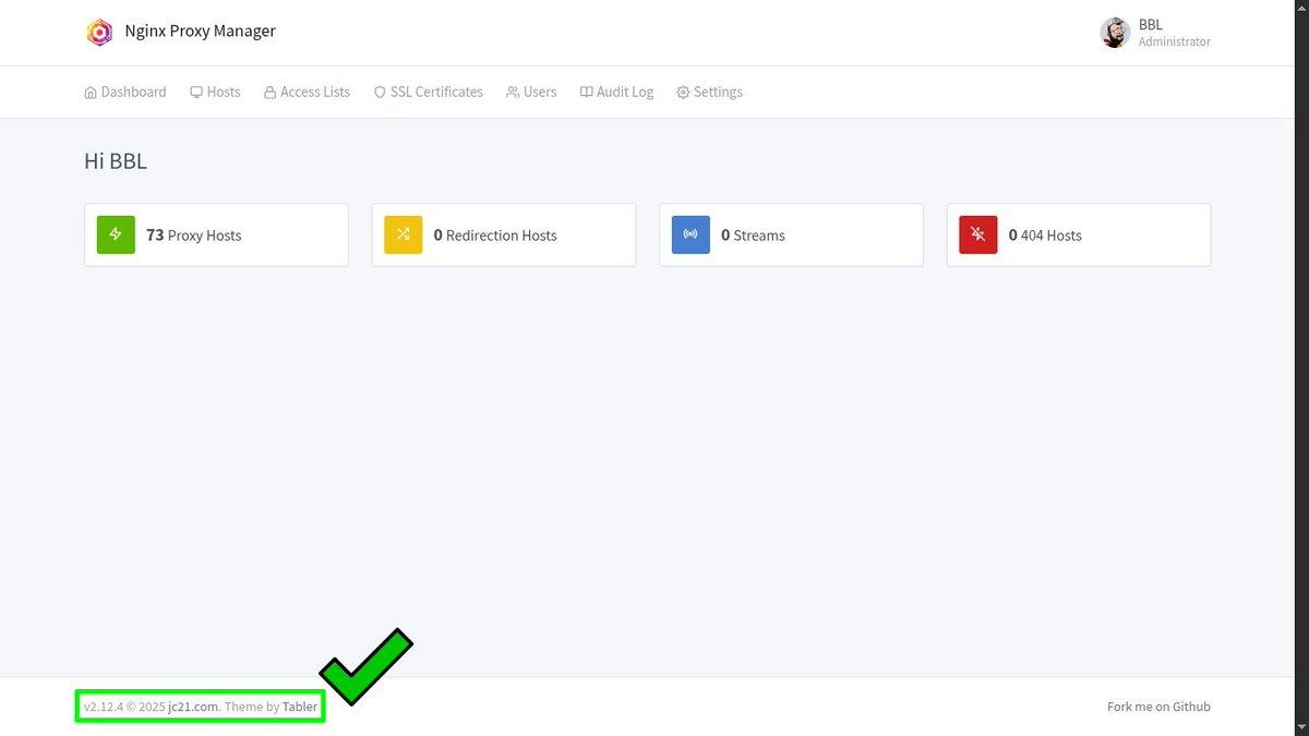 BlablaLinux's tweet image. 1/2
Mises à niveaux services de la soirée…
#Nginx Proxy Manager passe en version 2.12.4 ✔️
👉 Site officiel : nginxproxymanager.com
#Mastodon passe en version 4.3.9 ✔️
👉 Site officiel : joinmastodon.org/fr
👉 Chez Blabla Linux : mastodon.blablalinux.be