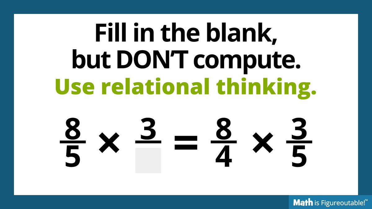 #TryThisThursday

Relational Thinking questions can help students apply the most sophisticated equivalence strategies.

What discussion will your students have?

#MathIsFigureOutAble #MTBoS #ITeachMath #MathEd