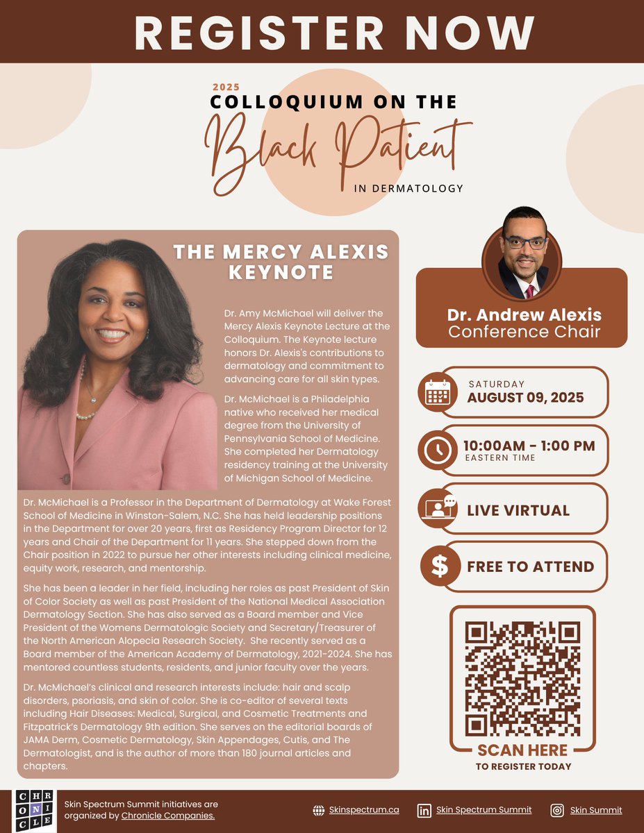 Canadian Medical Students (@cfmsfemc) on Twitter photo Join us Aug 9 for Dr. Amy McMichael’s keynote at the Colloquium on the Black Patient in Dermatology. Free on Zoom. | Joignez-vous à nous le 9 août pour sa conférence gratuite sur Zoom. Join us Aug 9 for Dr. Amy McMichael’s keynote at the Colloquium on the Black Patient in Dermatology. Free on Zoom. | Joignez-vous à nous le 9 août pour sa conférence gratuite sur Zoom.