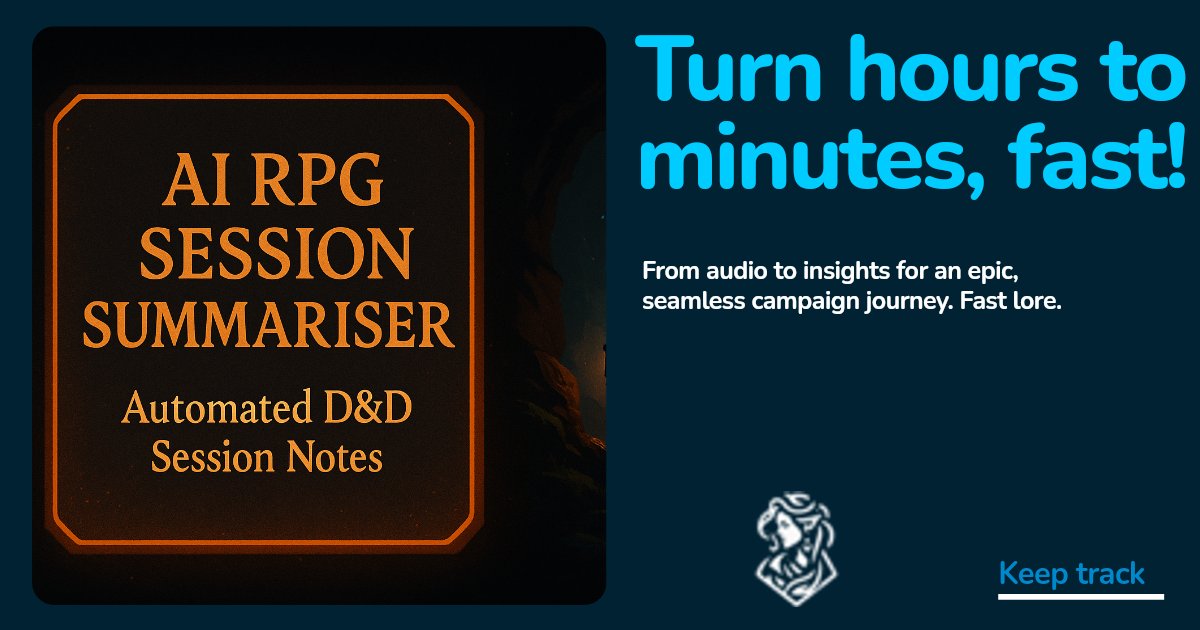 char_genAI's tweet image. Recording D&amp;amp;D sessions can lead to goldmines of story gems. Imagine turning those 4-hour adventures into quick 5-minute summaries. No more cluttered notes or lost NPCs! With AI, transform audio into clear insights to keep your campaigns flowing smoothly.  #DnD #RPG #RPGTools
