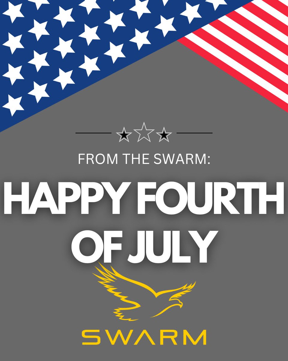 Freedom, fireworks, and a cold Swarm in hand. 🖤💛 Happy 4th of July! 🇺🇸 #FourthOfJuly #SwarmSummer