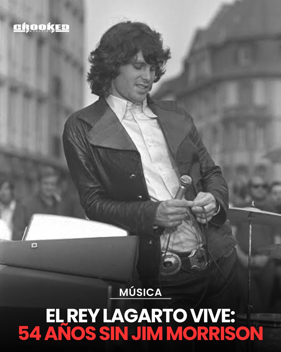 CrookedMagazine's tweet image. 54 años sin el Rey Lagarto! Jim Morrison sigue ardiendo en nuestras almas. ¿Cuál es tu canción favorita de The Doors? Comparte tus pensamientos y recuerdos del icónico vocalista #JimMorrison #TheDoors #RockLegend