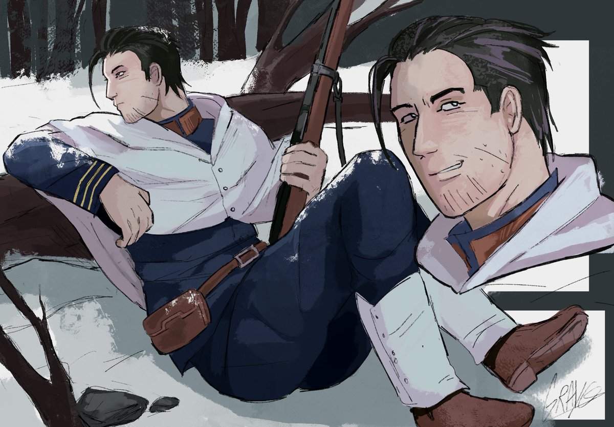 Colored an Ogata doodle for 20 bucks &gt;3&lt; #goldenkamuy #ogata #ogatagoldenkamuy #ogatahyakunosuke
