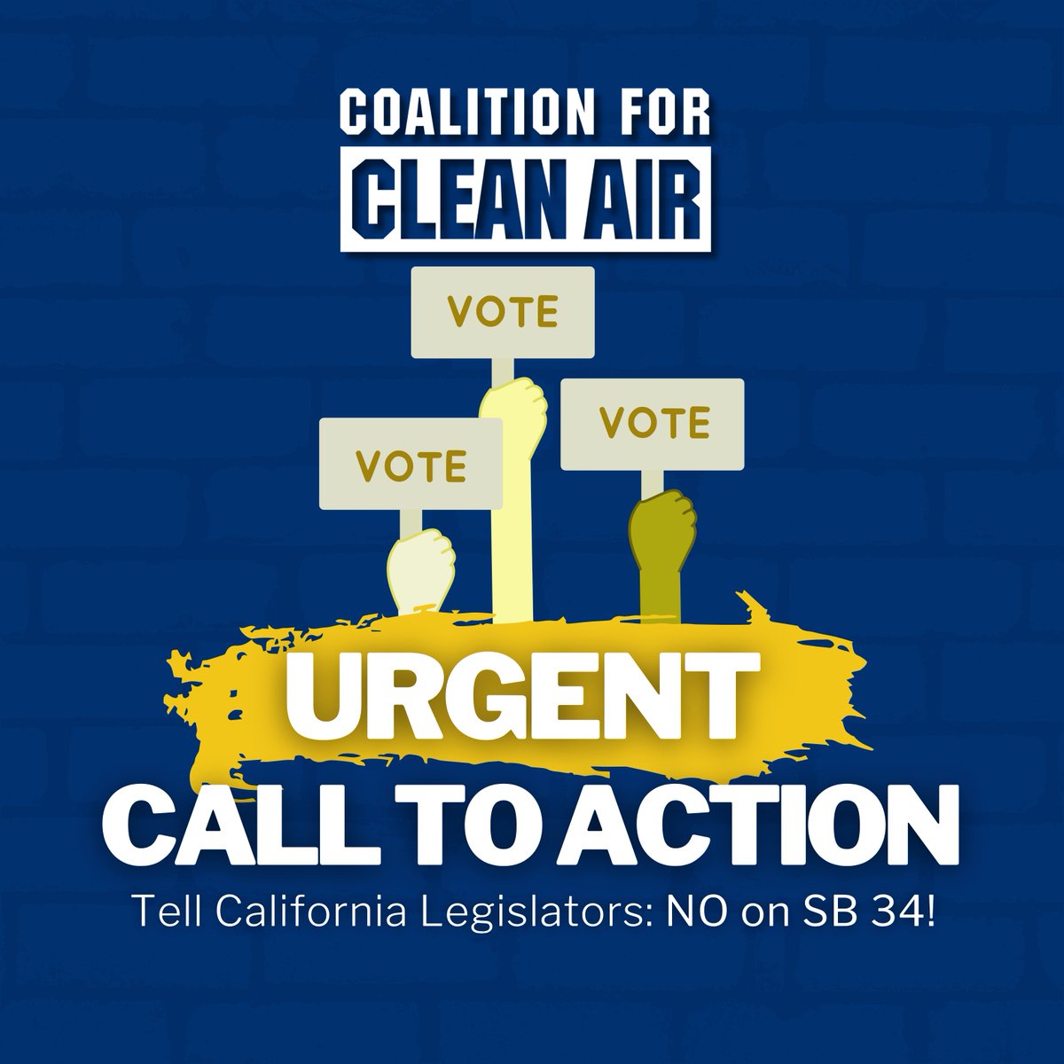 CleanairCA's tweet image. URGENT ACTION ALERT! #WeDontGiveUp #NoOnSB34 

Contact your legislator today: ccair.org/tell-californi…