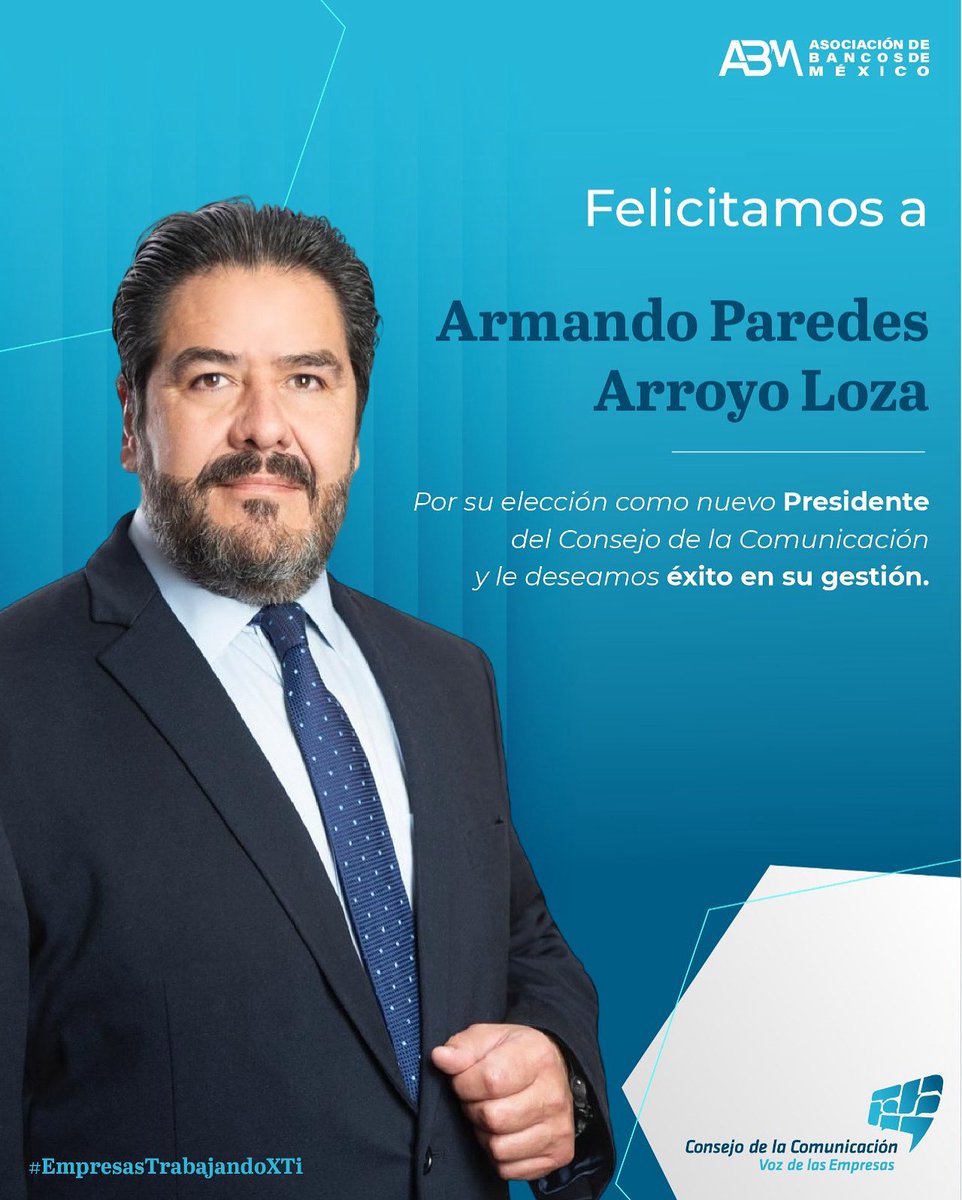 ¡Enhorabuena a Armando Paredes Arroyo Loza!

#EmpresasTrabajandoXTi #ConsejoDeLaComunicación #CC #ABM