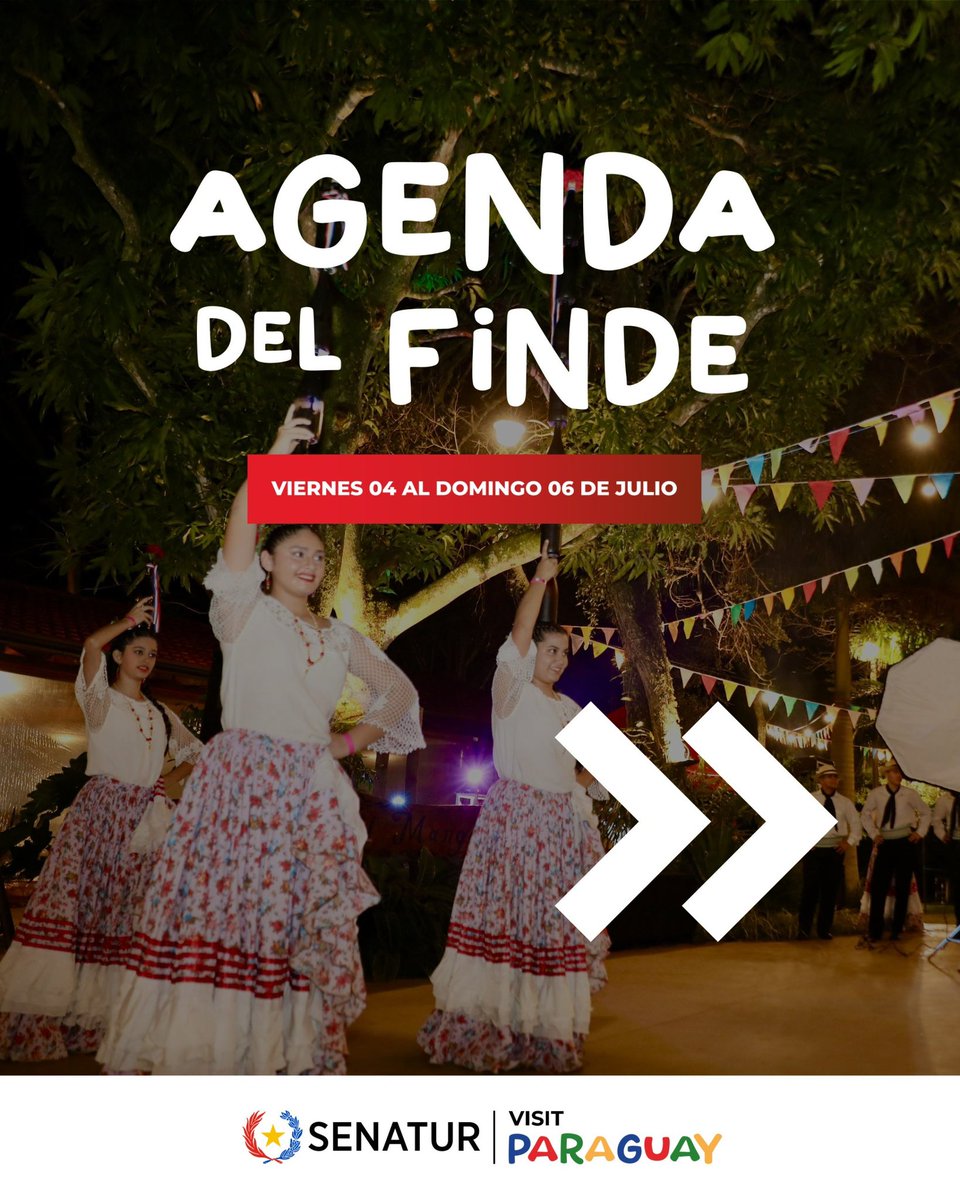 🗓️ ¡Llega el finde y Paraguay te espera con los brazos abiertos! 🇵🇾💚

Es el momento ideal para descubrir nuevos paisajes 🏞️, disfrutar de la gastronomía local 🍽️, vivir experiencias únicas ✨ y reconectar con lo nuestro 🌿