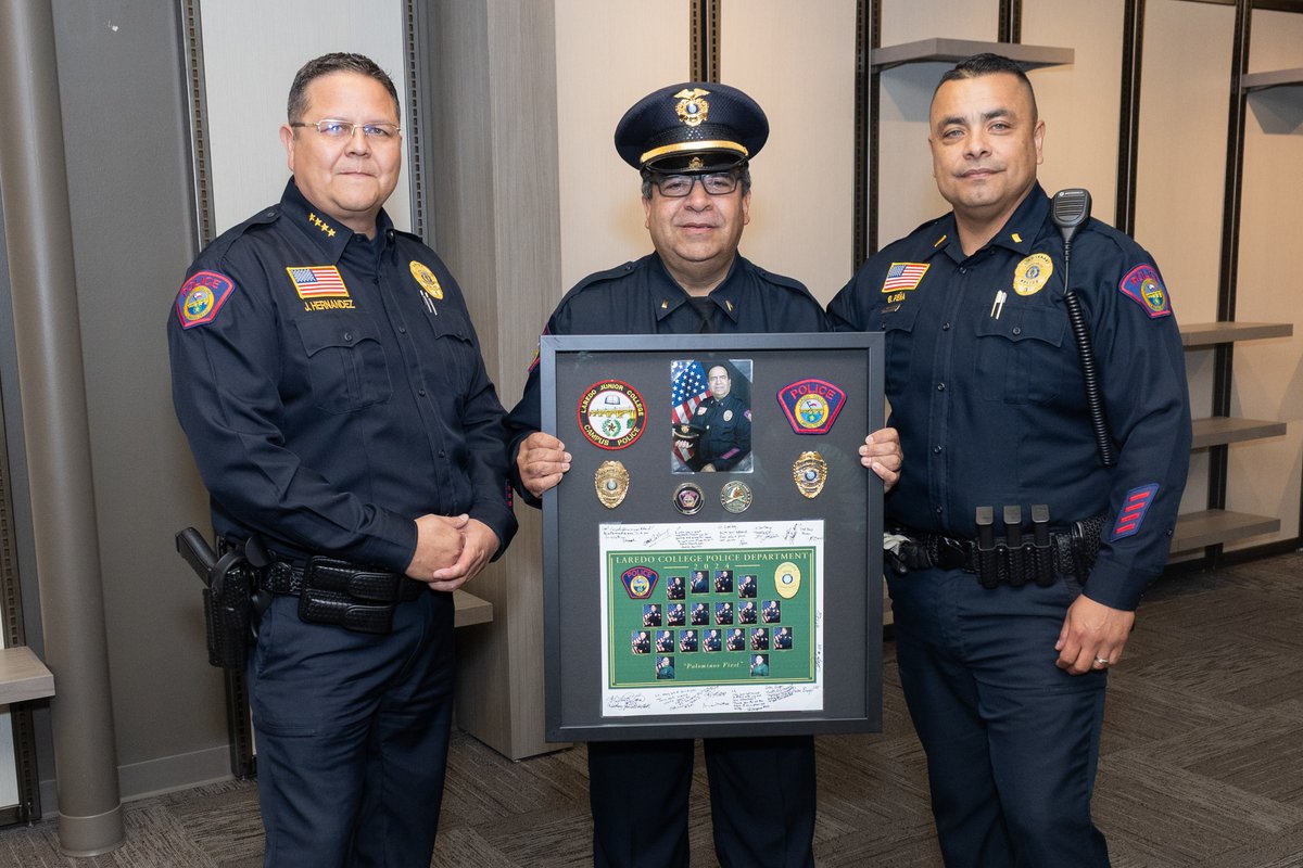 laredopalominos's tweet image. Congratulations to our very own Lt. Leopoldo Garibay on his retirement!

After years of dedicated service, we thank Lt. Garibay for his leadership and unwavering commitment to Laredo College. Enjoy your well-earned retirement, you’ll always be part of the Palomino family.