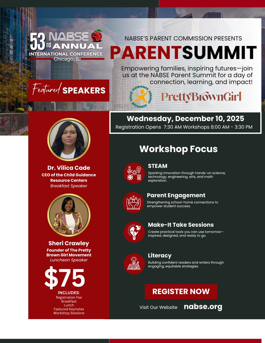 📣 Parents! Join the NABSE 2025 Parent Summit on Dec 10 in Chicago! Workshops, keynotes, &amp; resources to support your child’s success. Register now: nabse.org #NABSE2025 #ParentSummit