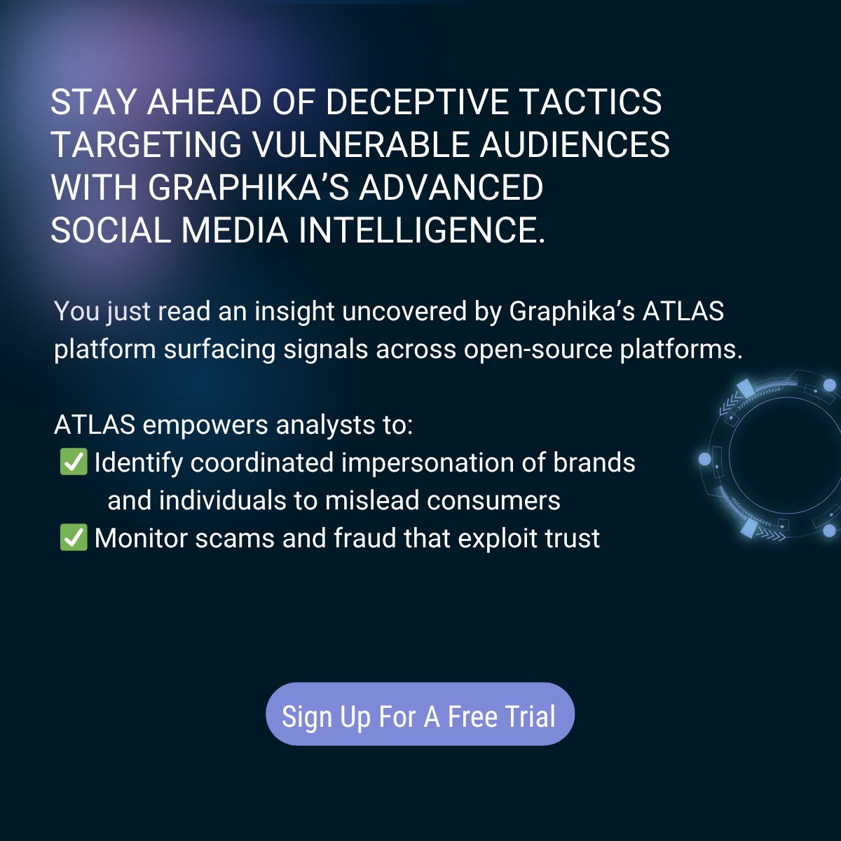 Graphika_NYC's tweet image. Scams that tug at your heartstrings are also hitting your bottom line.
These emotionally engineered frauds are harder to detect and spreading fast across platforms.
Learn how Graphika helps analysts stay ahead of these threats: launch.graphika.com/the-graphika-d…
#ThreatIntel #ScamAlert…