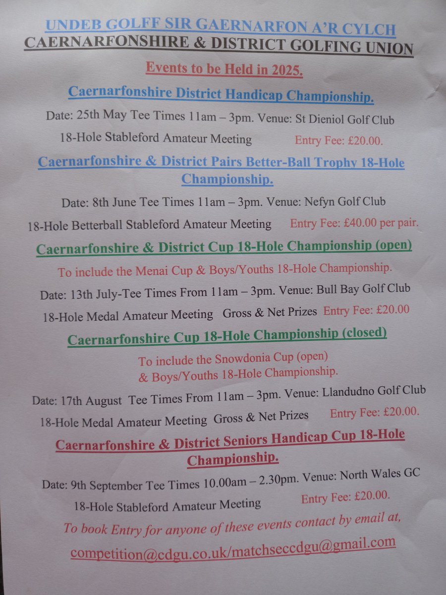 Caernarfonshire Golfing Union tweet media