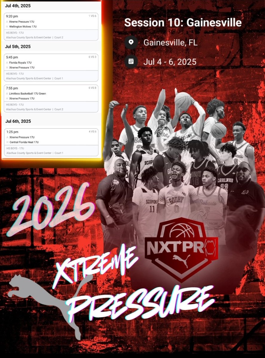 Xtremepressurebc (@chukesmichael) on Twitter photo Coaches were in Gainesville, Fl, this weekend. Session 10 <a href="/PRO16League/">PRO16/NXTPRO League</a> <a href="/NxtProHoops/">NXTPRO Hoops</a> Coaches were in Gainesville, Fl, this weekend. Session 10 <a href="/PRO16League/">PRO16/NXTPRO League</a> <a href="/NxtProHoops/">NXTPRO Hoops</a>