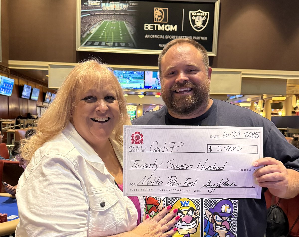 Coach P won the Malta Poker Package thanks to <a href="/KarenChessPoker/">KarenChess</a> pulling his name!

Thanks again <a href="/CostaGrisen/">Ivonne Montealegre</a> and <a href="/maltapokerfest/">The Malta Poker Festival</a>