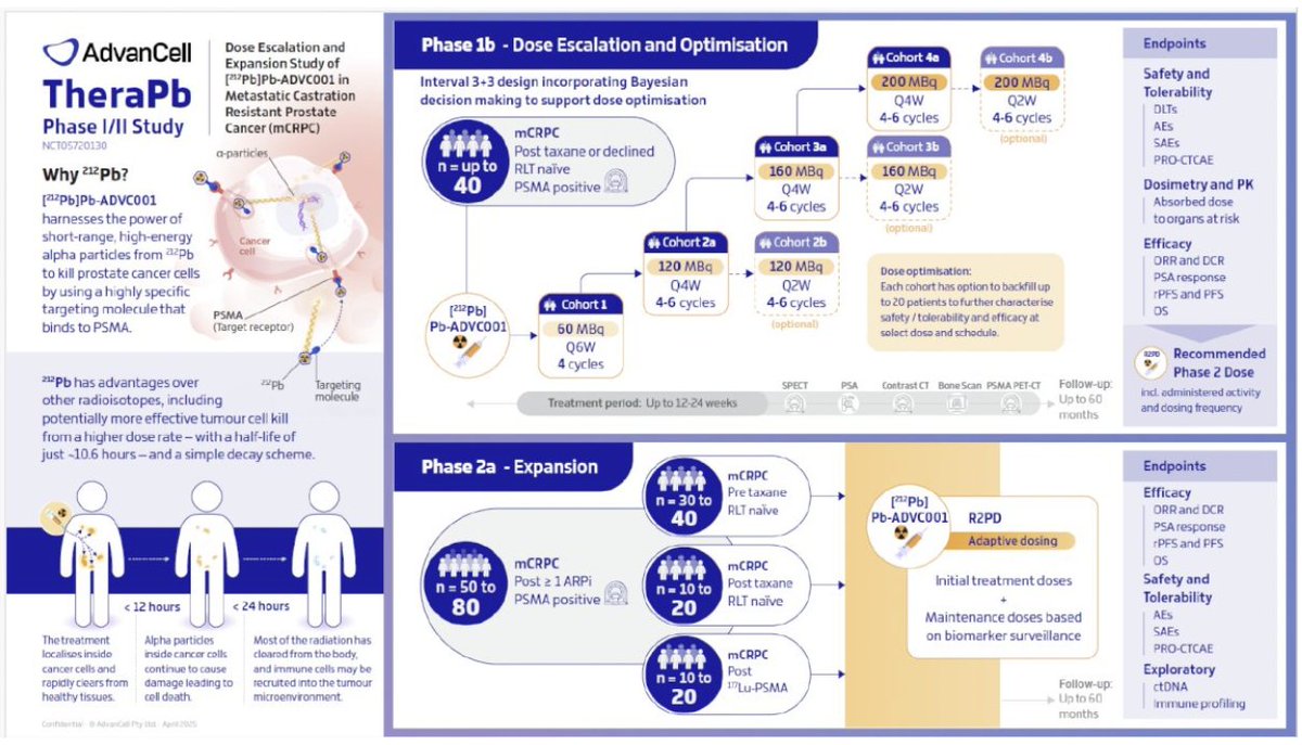 How about Lead-212? Presentation by David Pattison, MBBS, MPH, FRACP, highlighting 212Pb as a promising alpha-emitter for PSMA-targeted therapy in #mCRPC—offering potent tumor kill, short-range precision, manageable safety, and even immune activation potential.. #SNMMI25 written