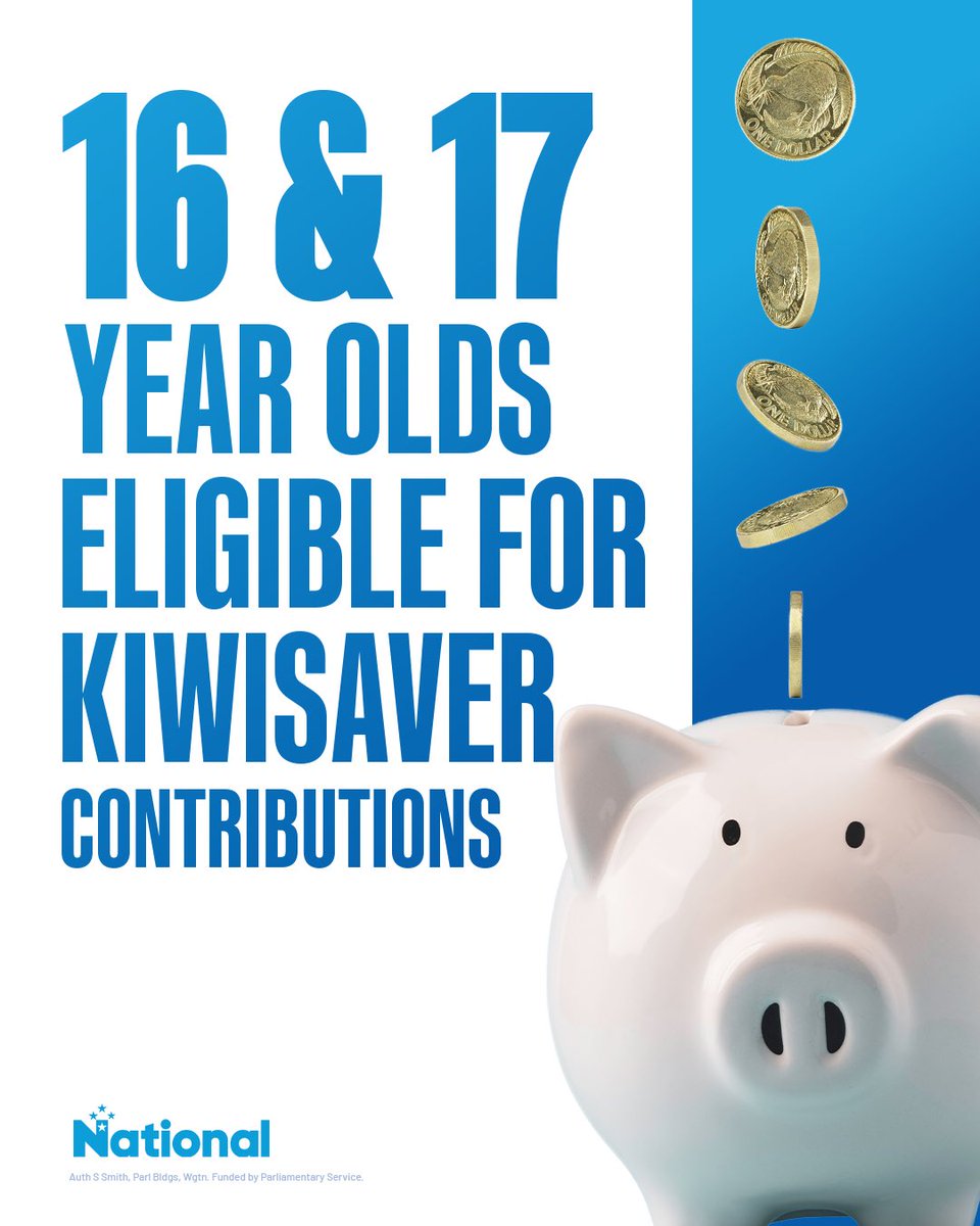 From July 1, working 16 &amp; 17 year olds on KiwiSaver will receive the Government contribution and employer matching, helping young Kiwis save earlier for their first home or retirement.