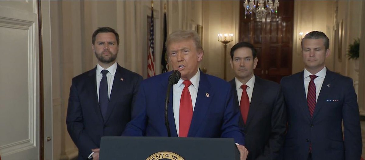 DavidClosson's tweet photo. “I want to thank everybody and, in particular, God. I just want to say, We love You, God, and we love our great military. Protect them. God bless the Middle East. God bless Israel. And God bless America.”
-President Donald J. Trump https://t.co/52NLYFrjd5