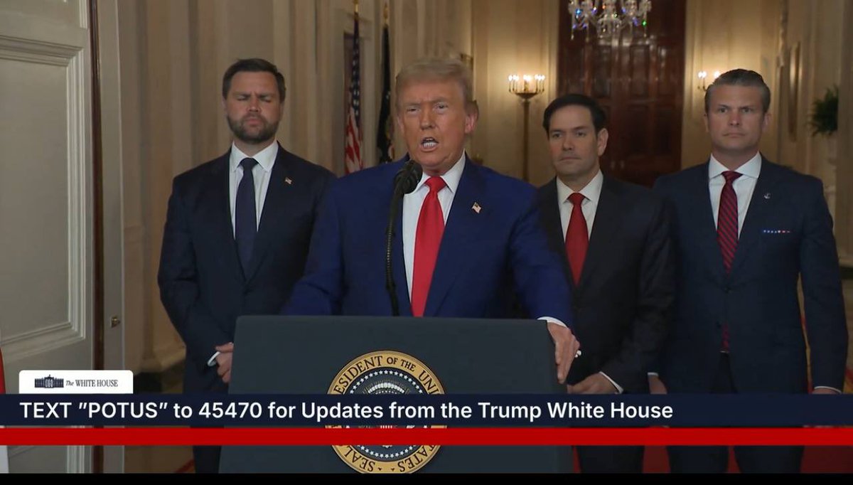 ❗️Attacco all’Iran, il presidente americano Trump: “Abbiamo distrutto completamente i 3 siti nucleari iraniani. L’attacco di questa sera era di gran lunga il più complesso, ma ci sono ancora molti obiettivi che possiamo neutralizzare. L’Iran deve fare la pace ora o continueremo a