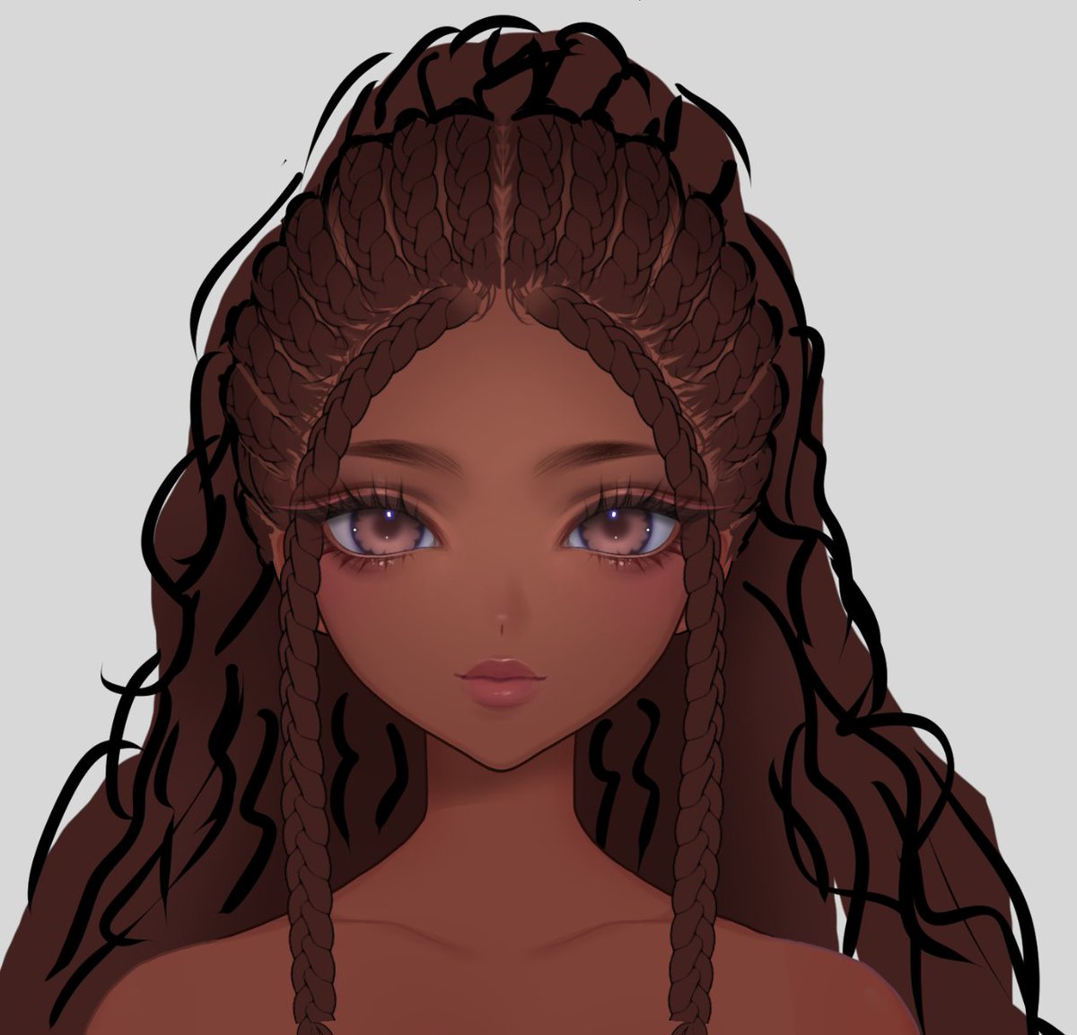 suiika___'s tweet image. Black vtubers, could I please get your opinion on this? 

I am unsure if the scalp and roots are drawn correctly. Ive been staring at it for hours but Im not sure if something feels off or if I am overthinking.

Ive also been experimenting with adding additional layers to the…